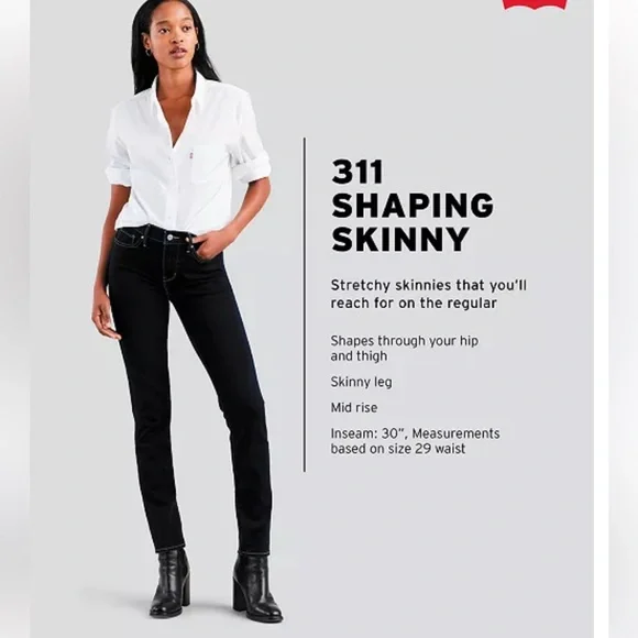 Levi’s women’s supersoft 311 Shaping / Mid-rise Skinny jeans Size 32 / NWT - Picture 1 of 14